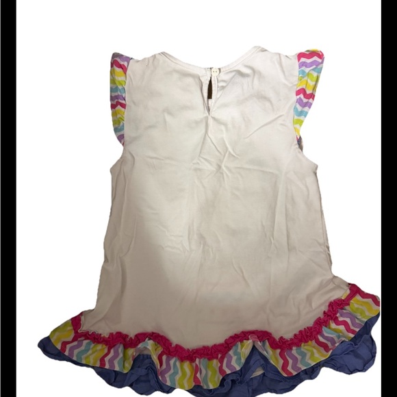 Rare Editions White Girls tank with Pastel Accents and Easter bunny - Picture 2 of 6